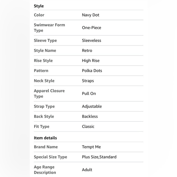 Tempt Me 1 piece Retro style swimsuit size Large navy blue polka dot ruched - Picture 4 of 5